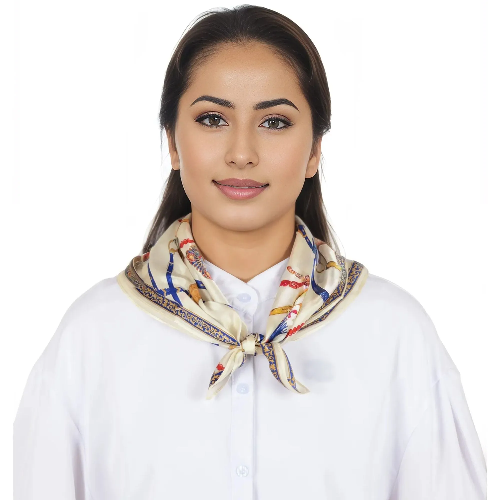 100% Mulberry Silk Small Square Scarf Lightweight Head Scarf Neckerchief for Women 20.87 x 20.87 inches