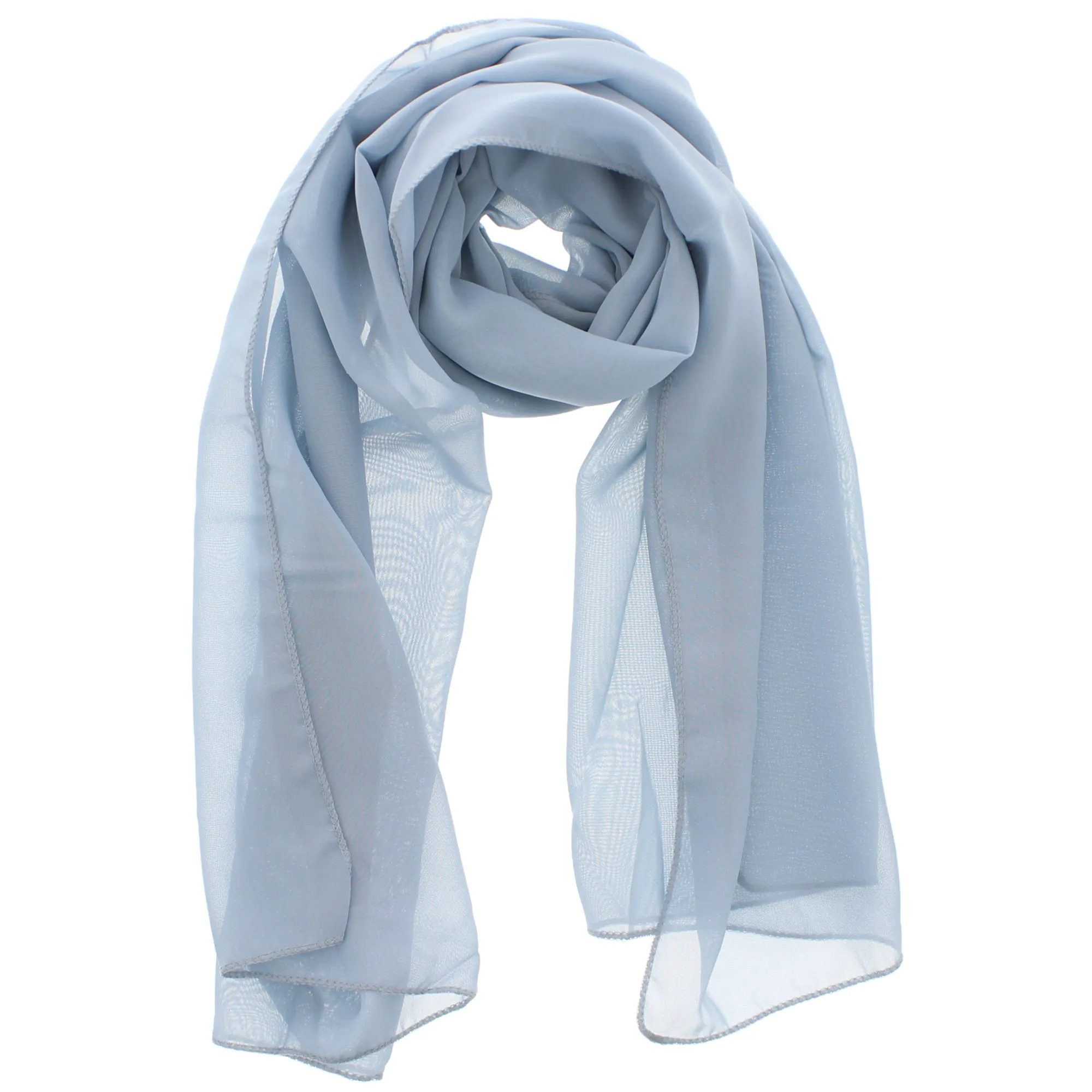 150 x 45cm Denim Blue Chiffon Scarf