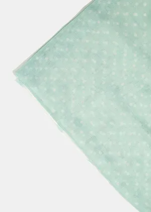 A  Polka Dots Mint Lightweight Scarf