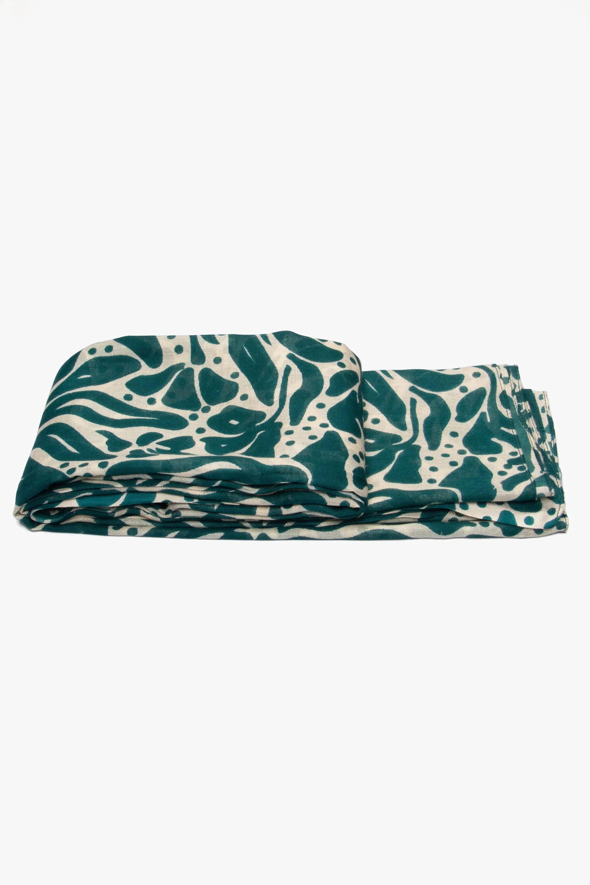 Allie Lightweight Scarf - Green/Cream, Floral