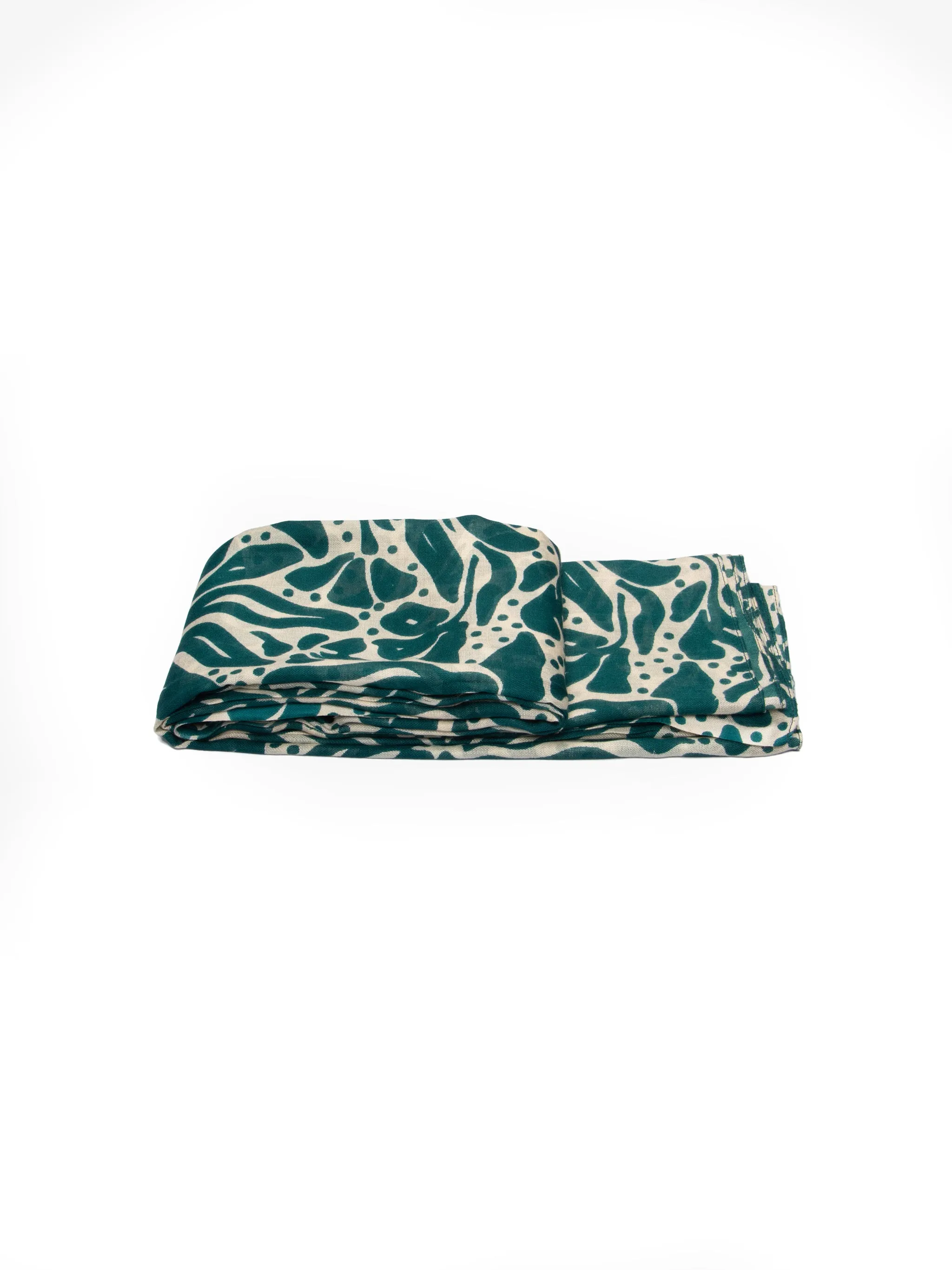 Allie Lightweight Scarf - Green/Cream, Floral