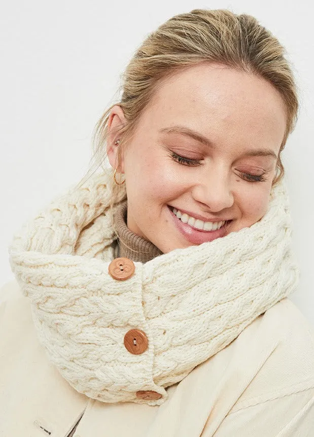 Aran Buttoned Snood | Natural