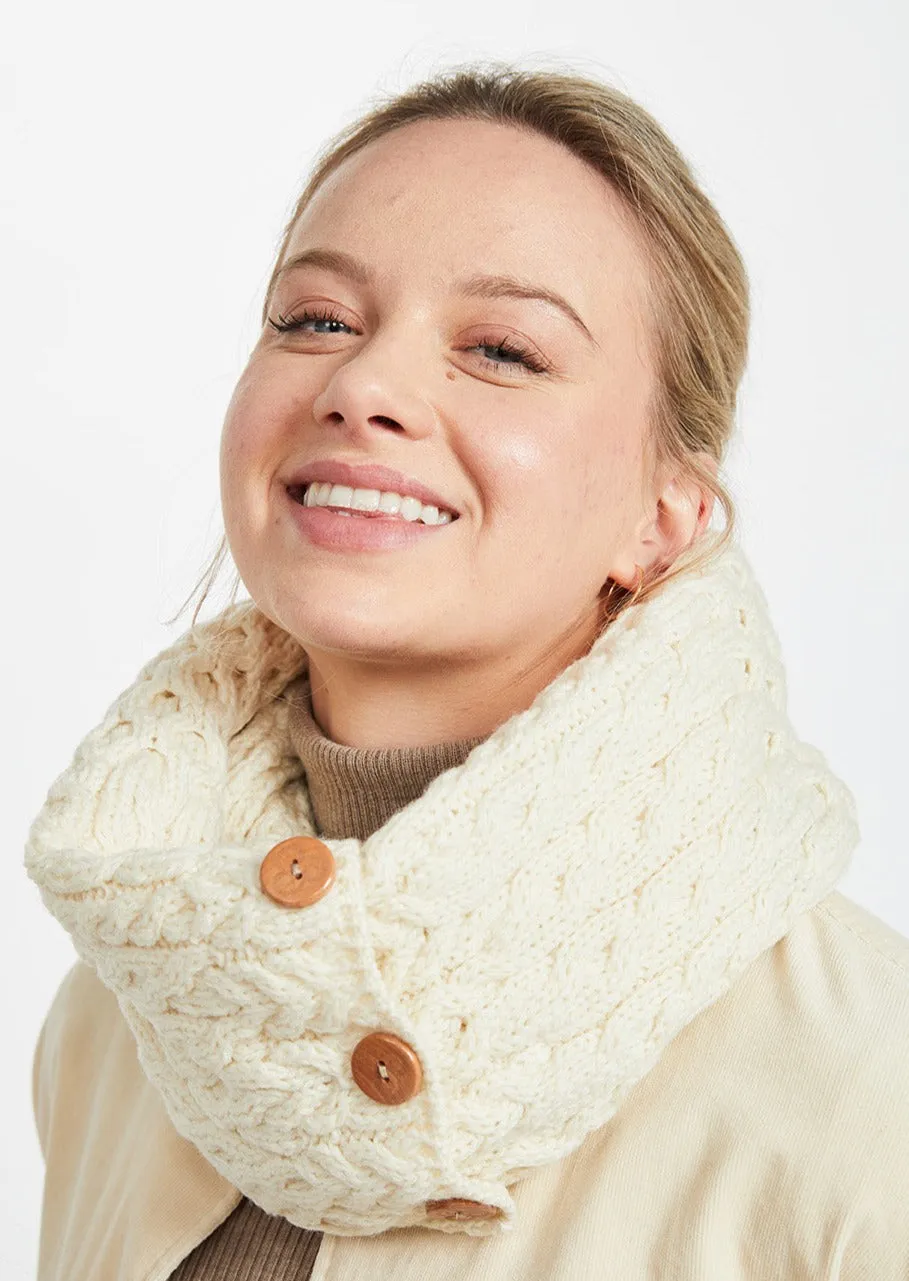 Aran Buttoned Snood | Natural