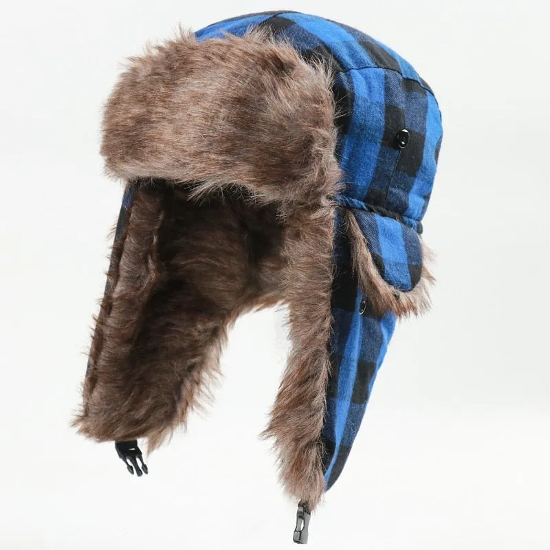 Ashore Shop Lumber Style Warm Winter Hat with Fur Style lining