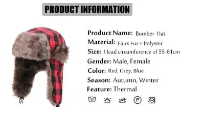 Ashore Shop Lumber Style Warm Winter Hat with Fur Style lining