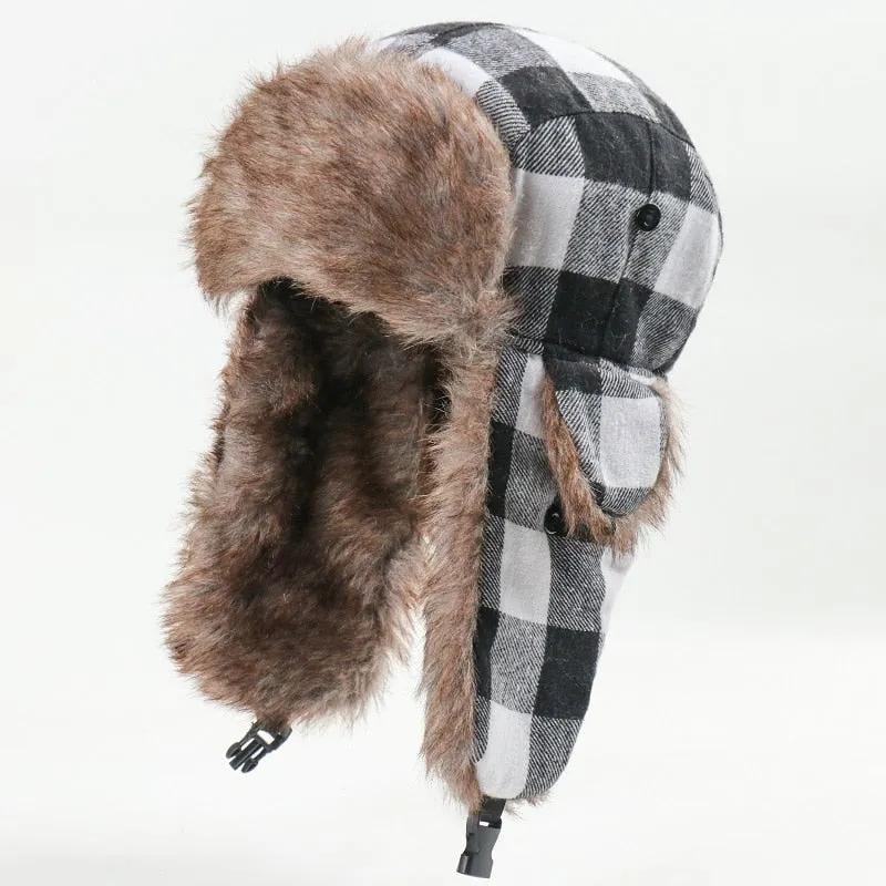 Ashore Shop Lumber Style Warm Winter Hat with Fur Style lining