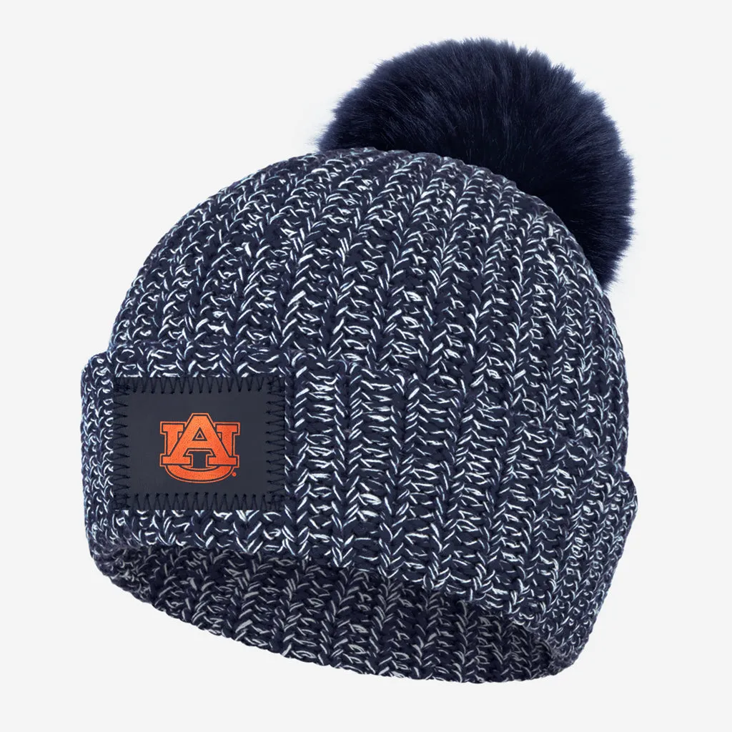 Auburn Tigers Navy and White Speckled Pom Beanie