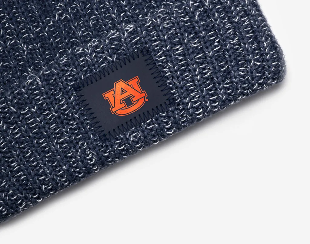 Auburn Tigers Navy and White Speckled Pom Beanie