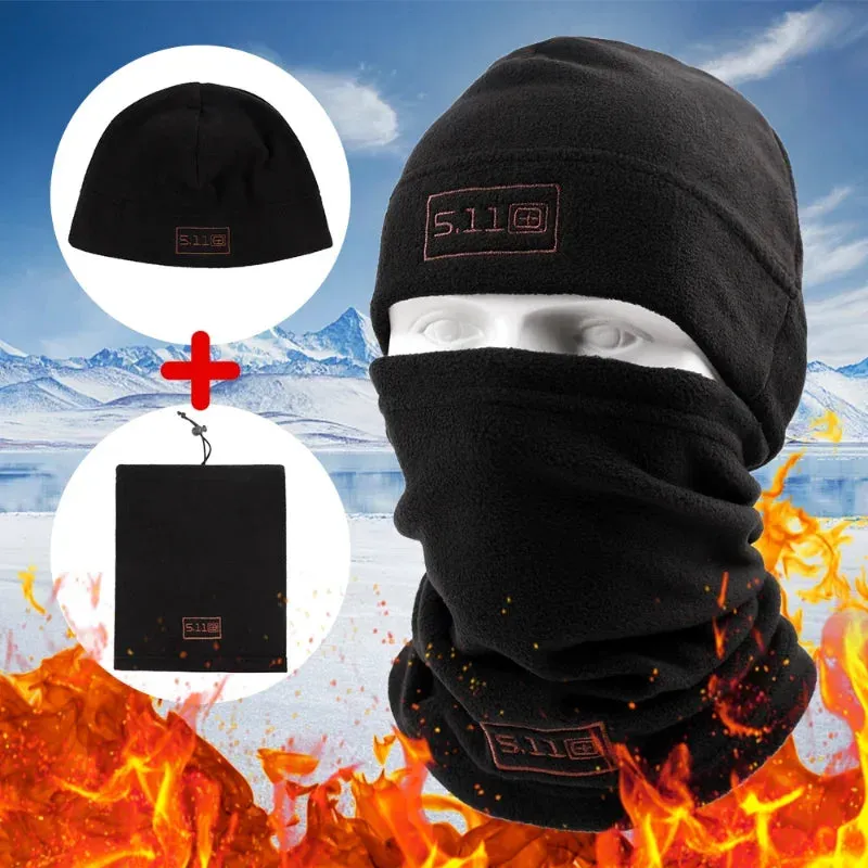 Balaclavas Winter Anti-cold Hat Polar Fleece Thicken Warmth Cap for Men Women Headgear Cycling Windproof Hat&scarf