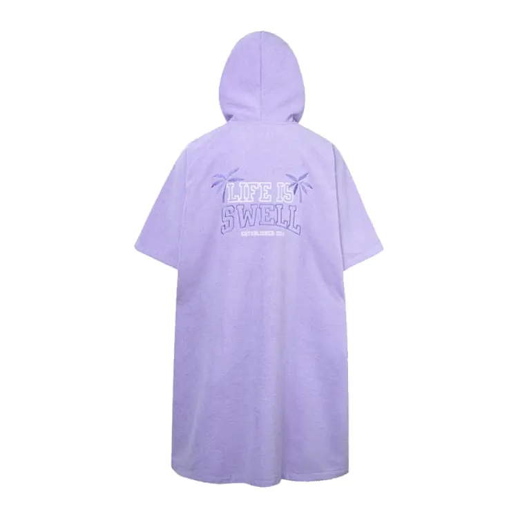 Barrel Unisex Essential Zip-Up Poncho Towel-PURPLE