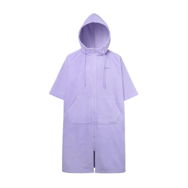 Barrel Unisex Essential Zip-Up Poncho Towel-PURPLE