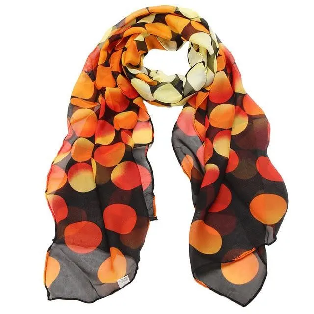 Chiffon Dot Rectangle Scarf