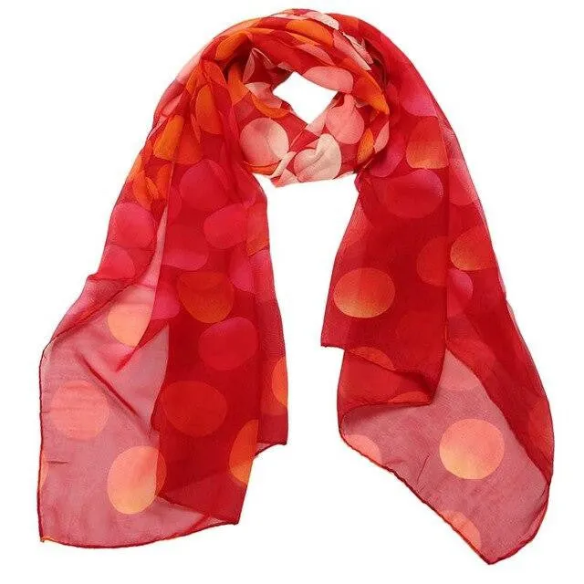 Chiffon Dot Rectangle Scarf