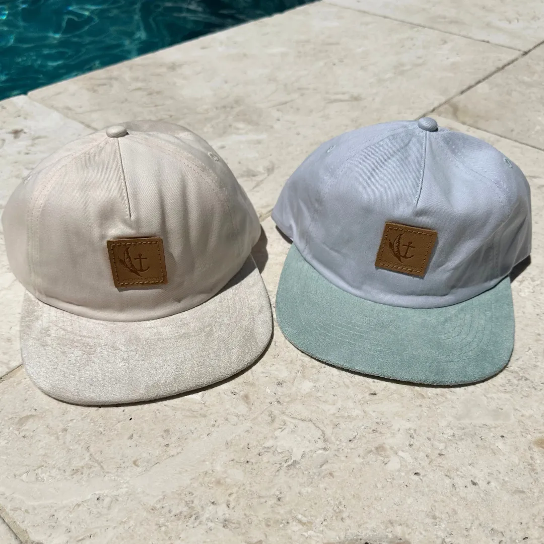 Cruiser Cap - Blue Canvas & Sage Suede