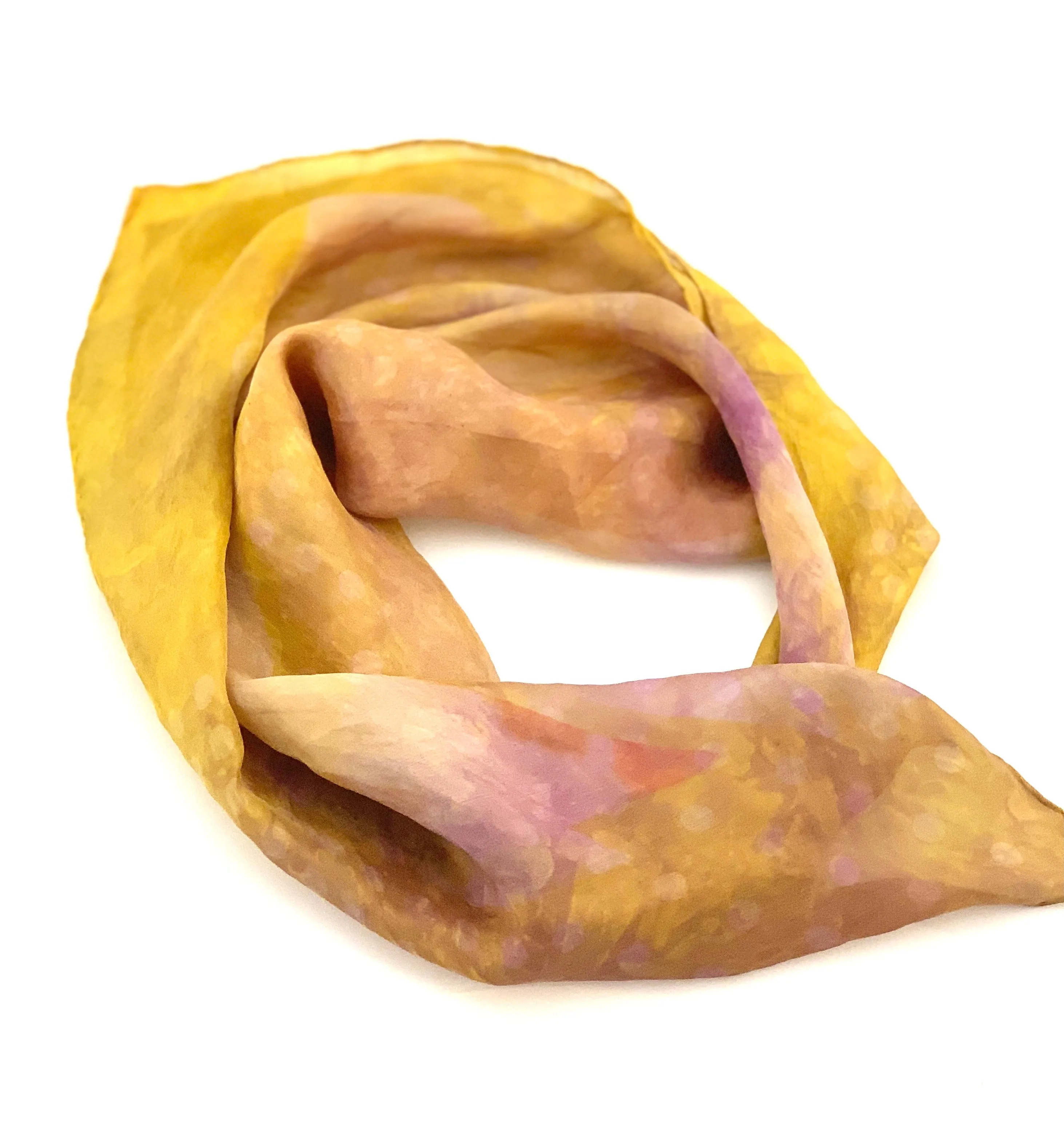 Designer Silk Scarf muted gold hues