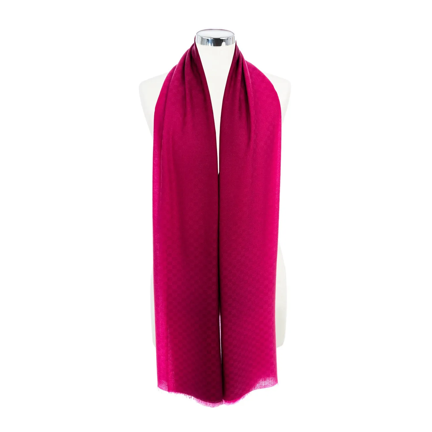 Dip Dye Damier Cashmere Stole  Fuchsia