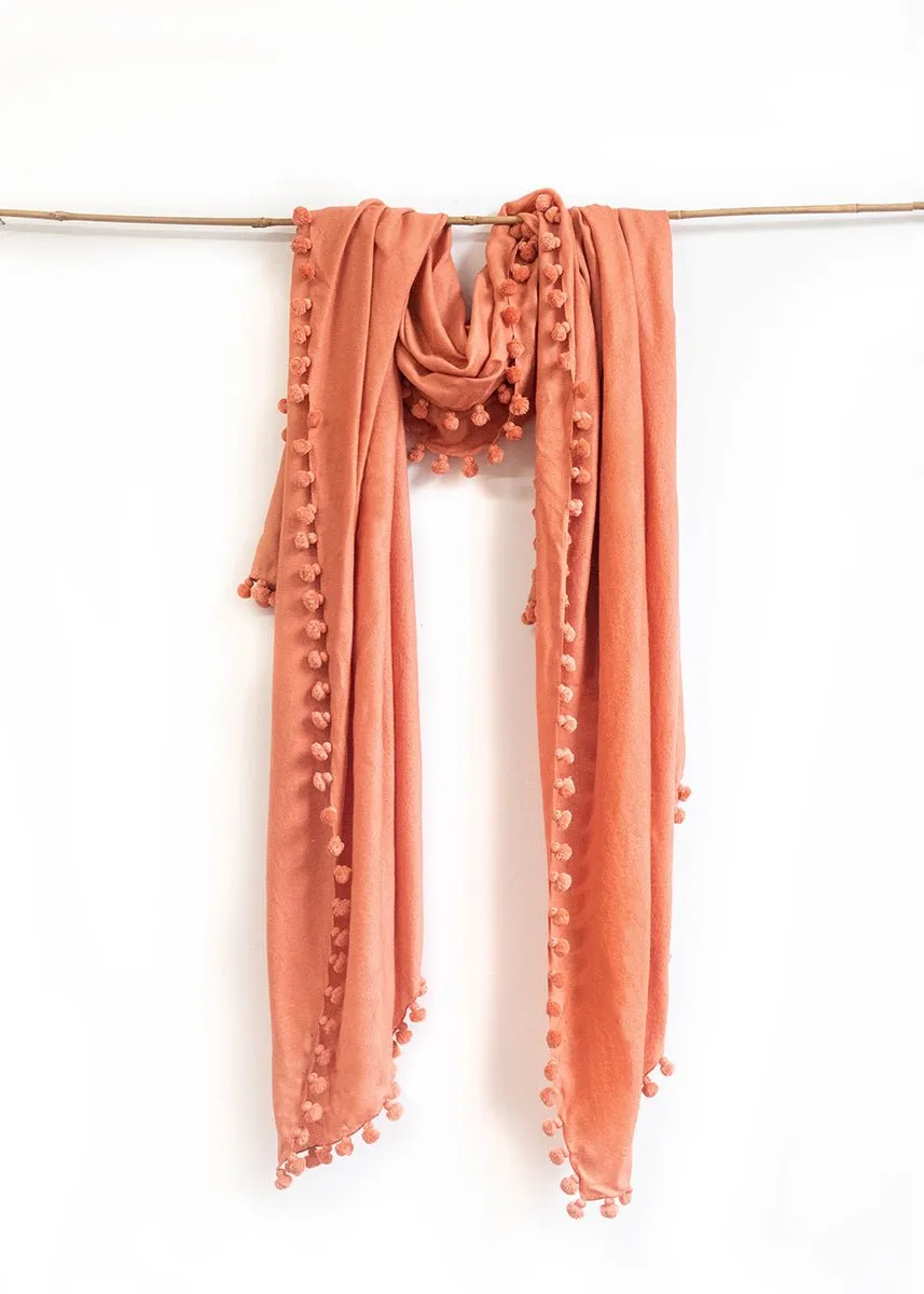 Dupatta Noor Shawl, Old Coral