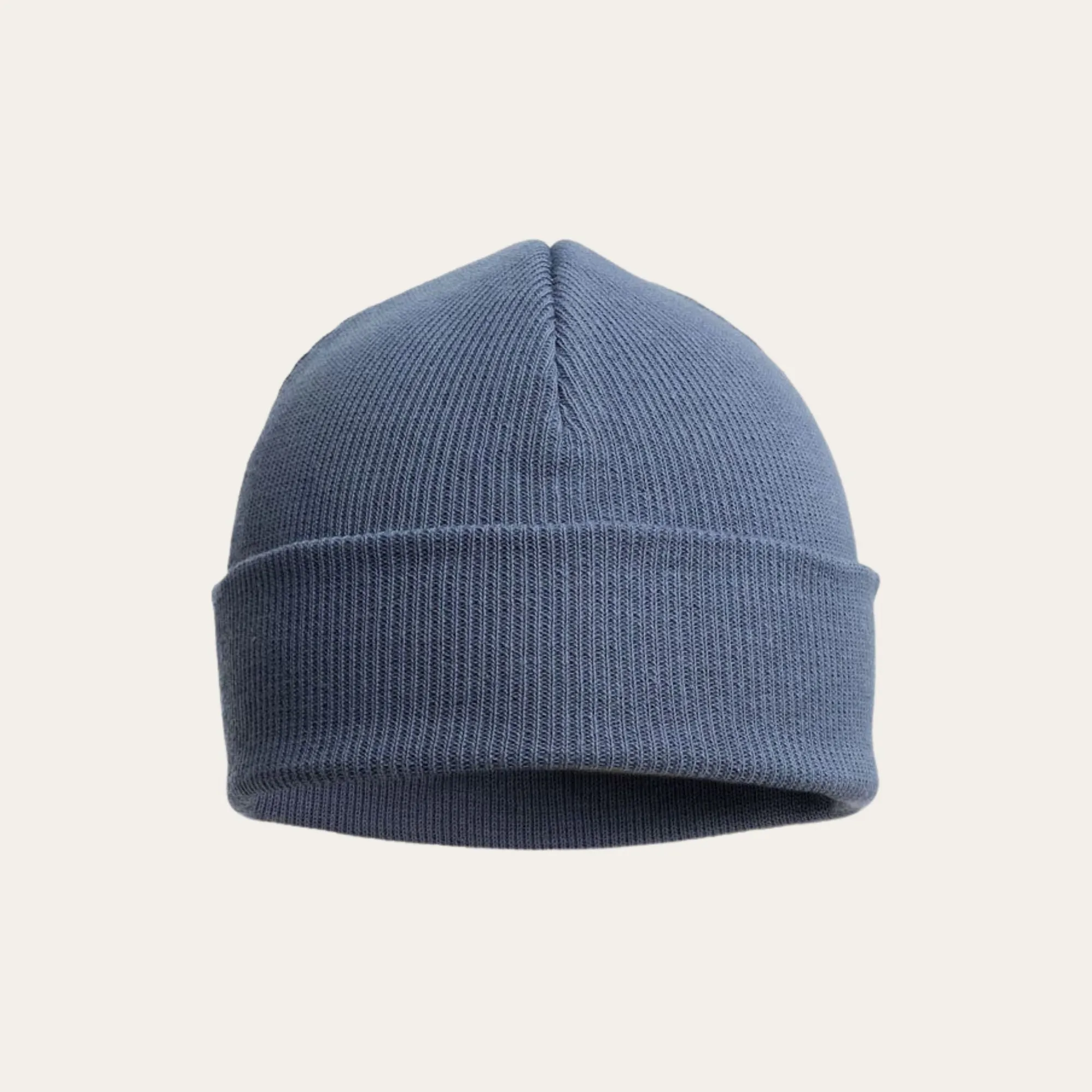 Dusty Blue Knit Baby Beanie Hat (0-12 Months)