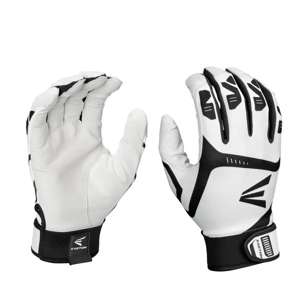 Easton Gametime Youth Batting Glove - White/Black