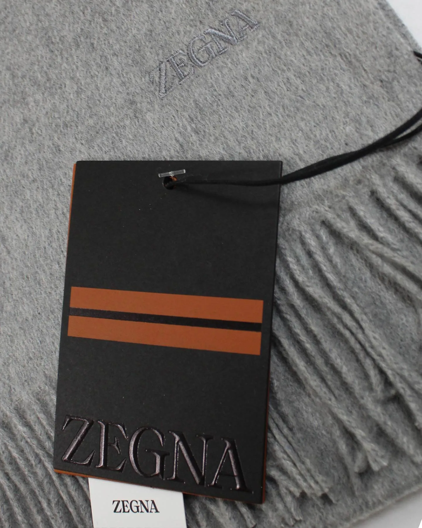 Ermenegildo Zegna Cashmere Scarf Gray Oasi SALE