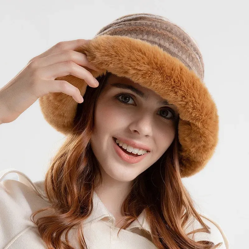 Fashion Bucket Fur Winter High Quality Warm Windproof Hat