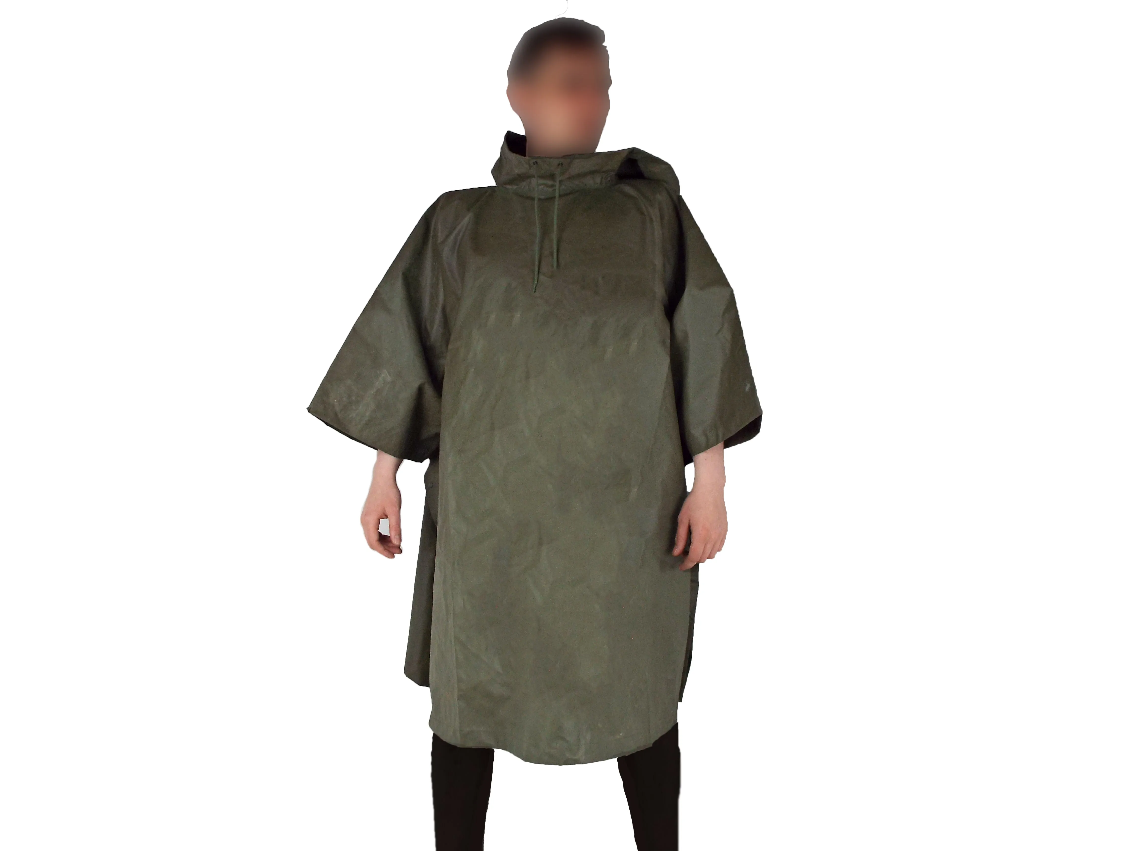 French Army - Olive Green Poncho / Dust cover, garden screening sheet - DISTRESSED