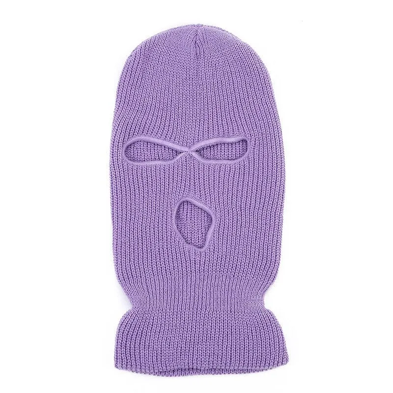 Full Face Cover Ski Mask Hat 3 Holes Balaclava Army Tactical CS Windproof Knit Beanies Bonnet Winter Warm Unisex Caps