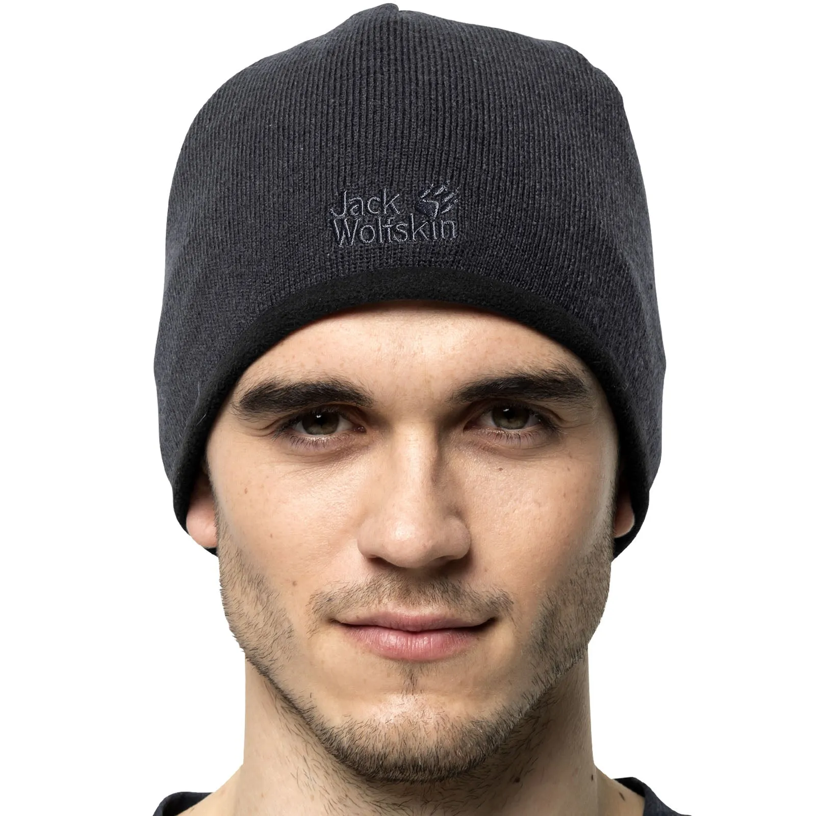 Jack Wolfskin Unisex Stormlock Logo Fleece Lined Beanie Hat