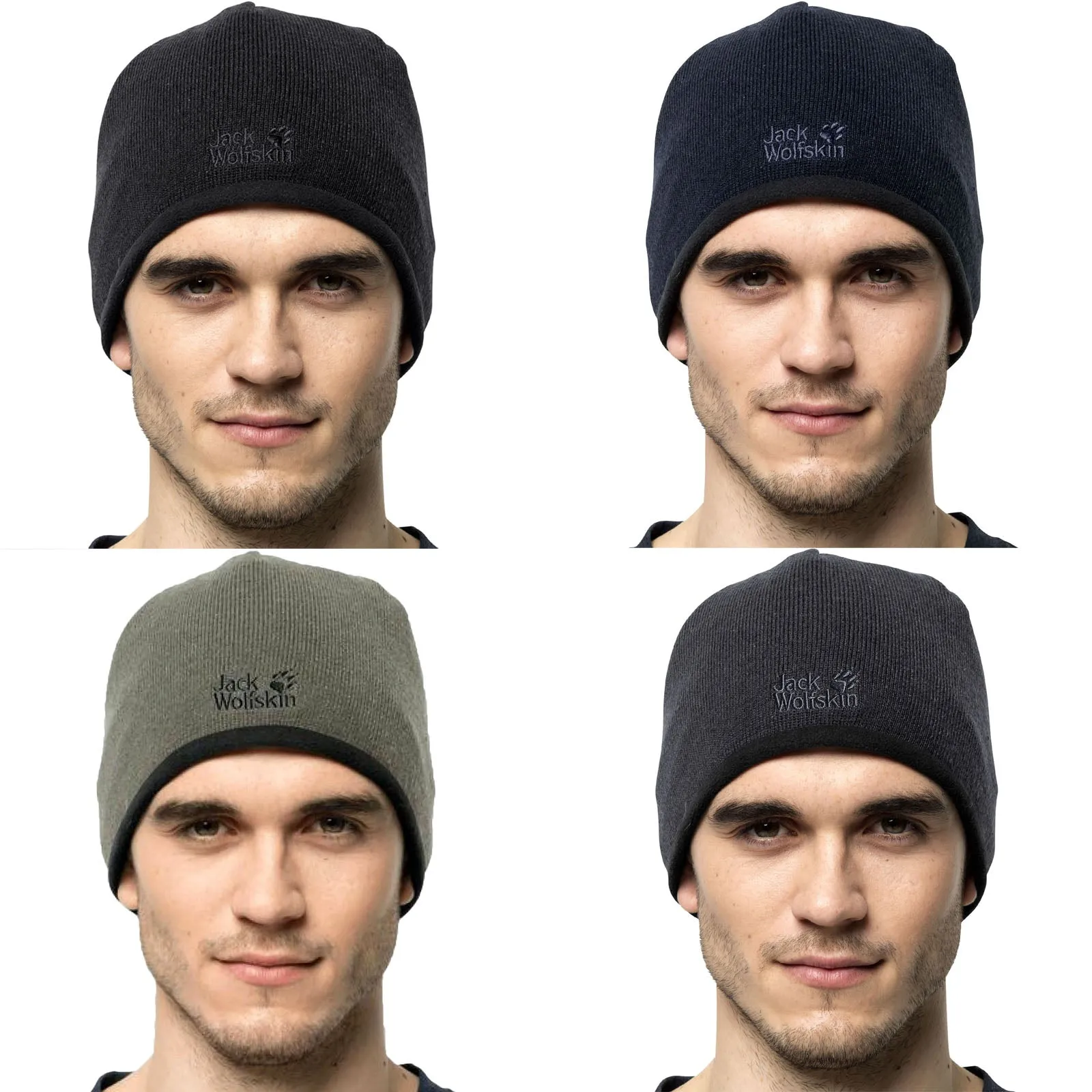 Jack Wolfskin Unisex Stormlock Logo Fleece Lined Beanie Hat