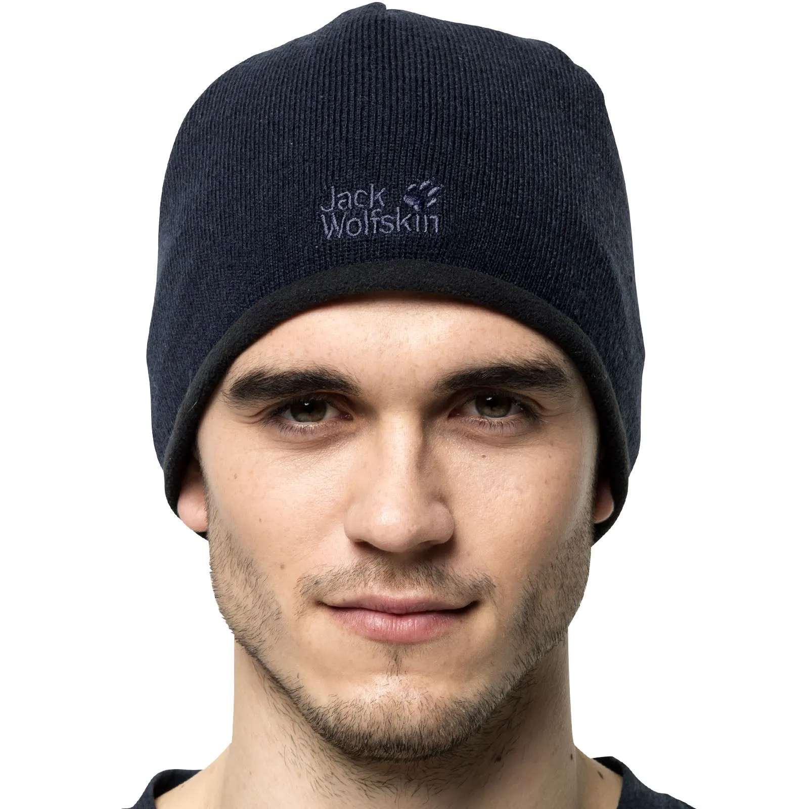 Jack Wolfskin Unisex Stormlock Logo Fleece Lined Beanie Hat