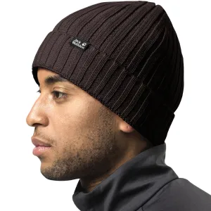 Jack Wolfskin Unisex Stormlock Windproof Fleece Lined Beanie Hat - Brownstone