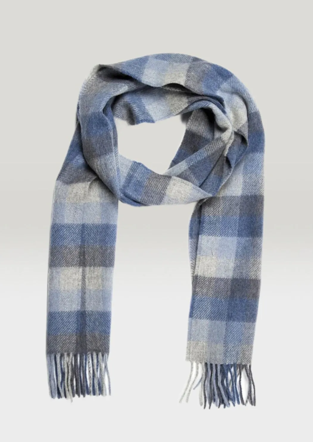 John Hanly Lambswool Scarf| Blue Grey