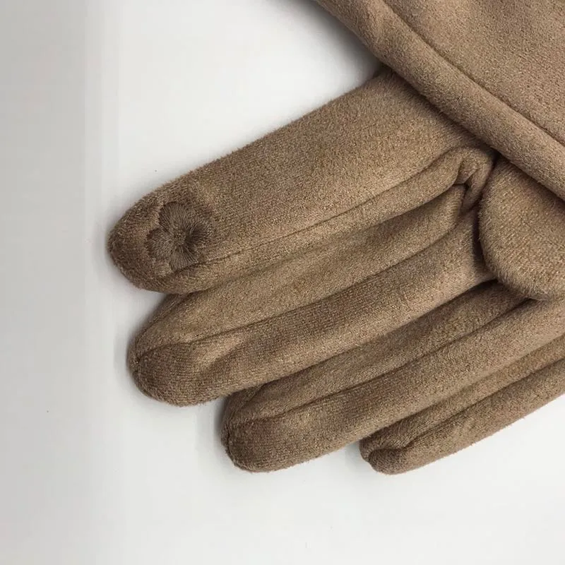 Long Suede Touch Screen Gloves for Women's Fashion