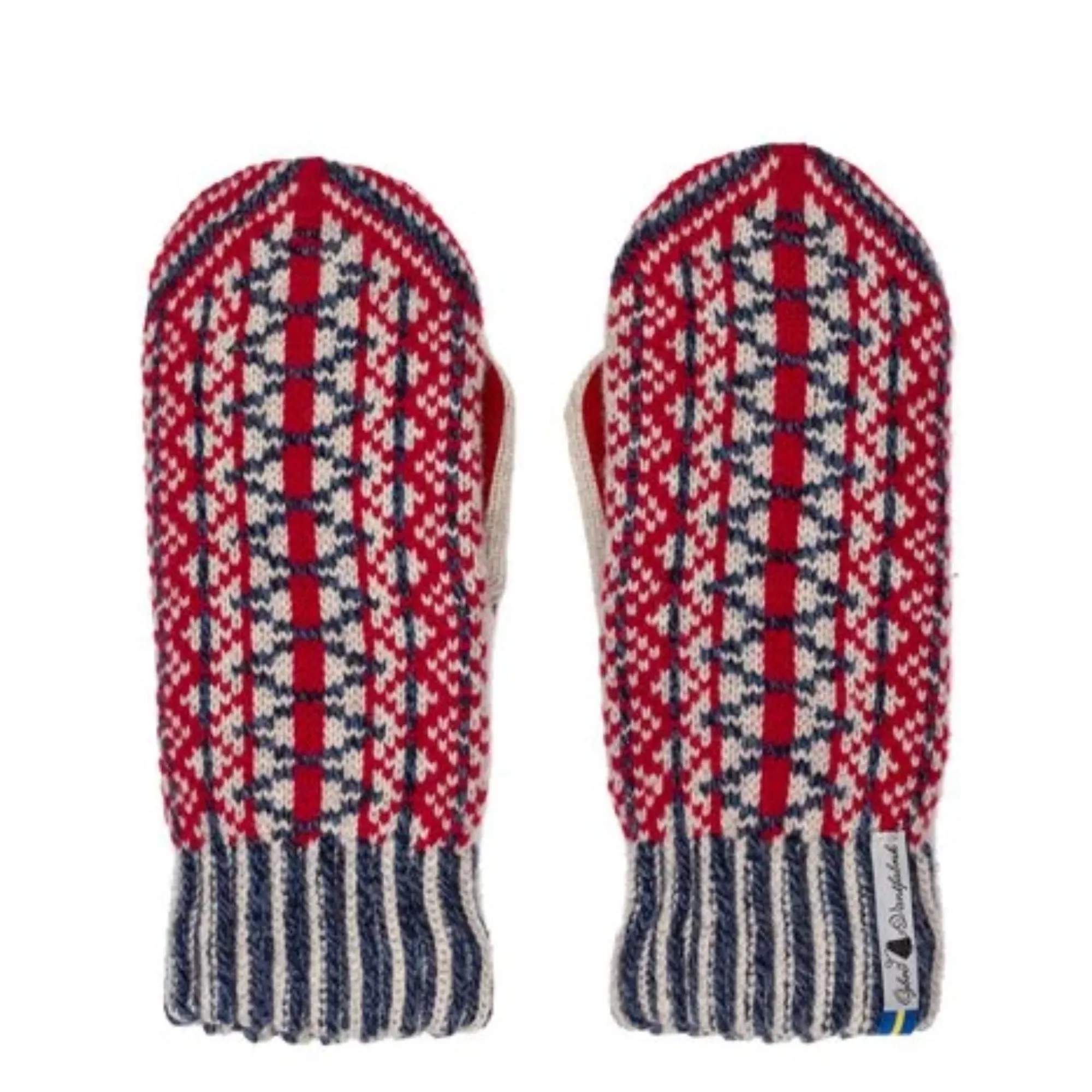 Lycksele Pattern Suede Palm Swedish Mittens