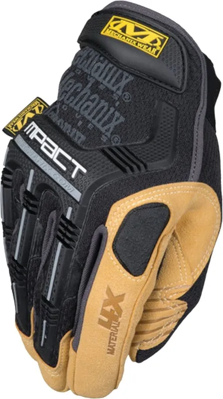 Mechanix Wear Material4X M-Pact Series MP4X-75-011 Work Gloves, Men's, XL, 11 in L, Hook-and-Loop Cuff, Black/Brown :PR: QUANTITY: 1