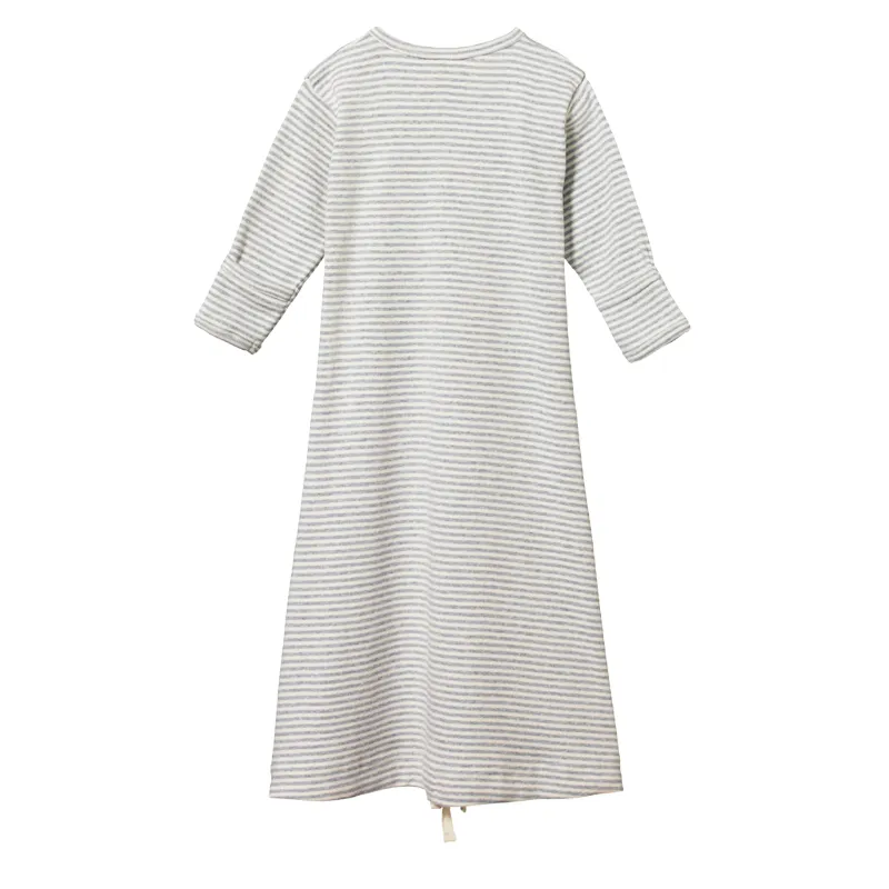 Nature Baby Sleeping Gown - Grey Marle Stripe