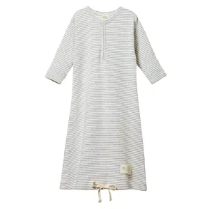 Nature Baby Sleeping Gown - Grey Marle Stripe