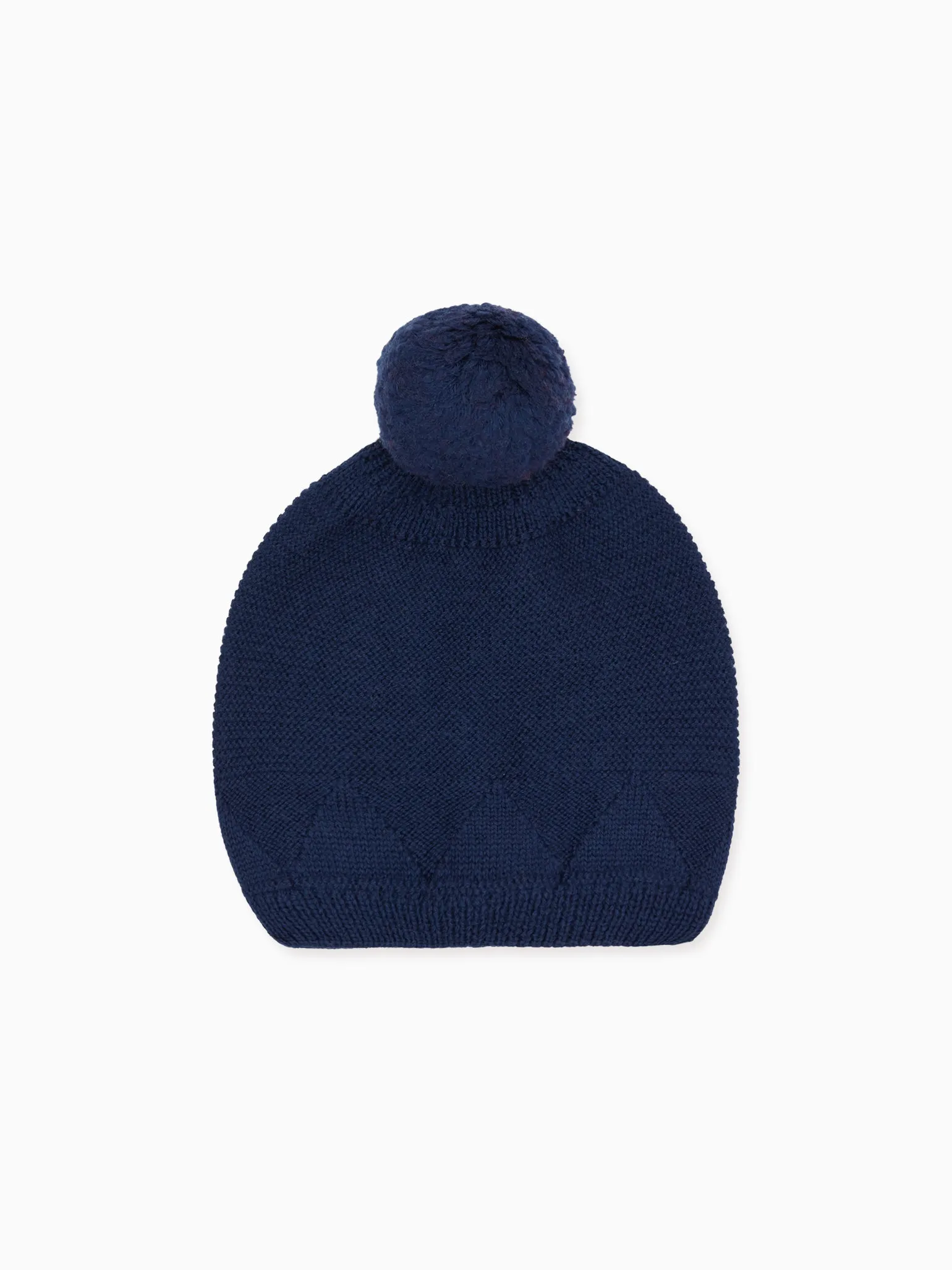 Navy Merino Bobble Hat