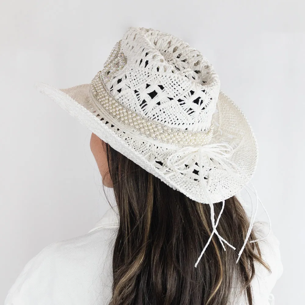 Pearl Bride Cowboy Hat