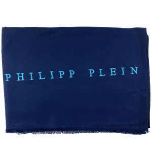 Philipp Plein Scarf Navy Logo Designer Shawl FINAL SALE