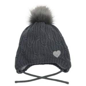 Pom Pom Heart Hat