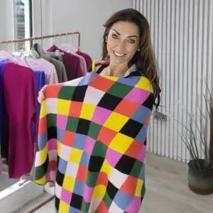 Pre-Order Multicoloured Argyle Cashmere Wrap