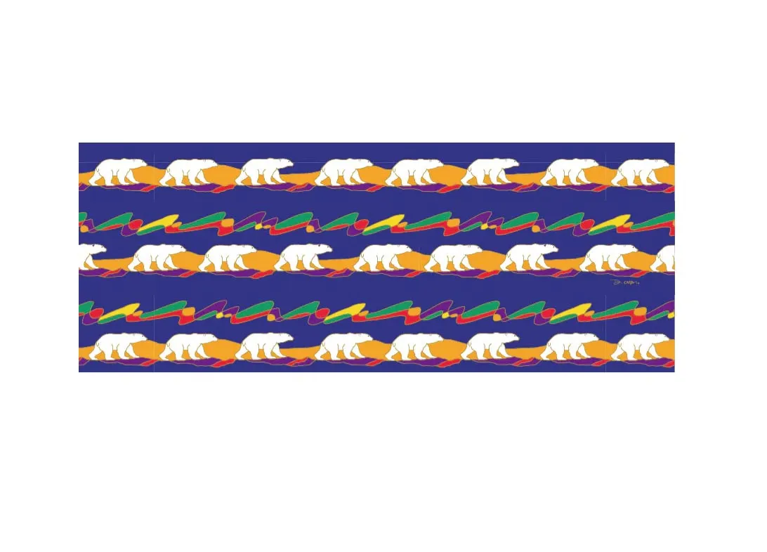 "Polar Bear" scarf by Indigenous Artist Dawn Oman