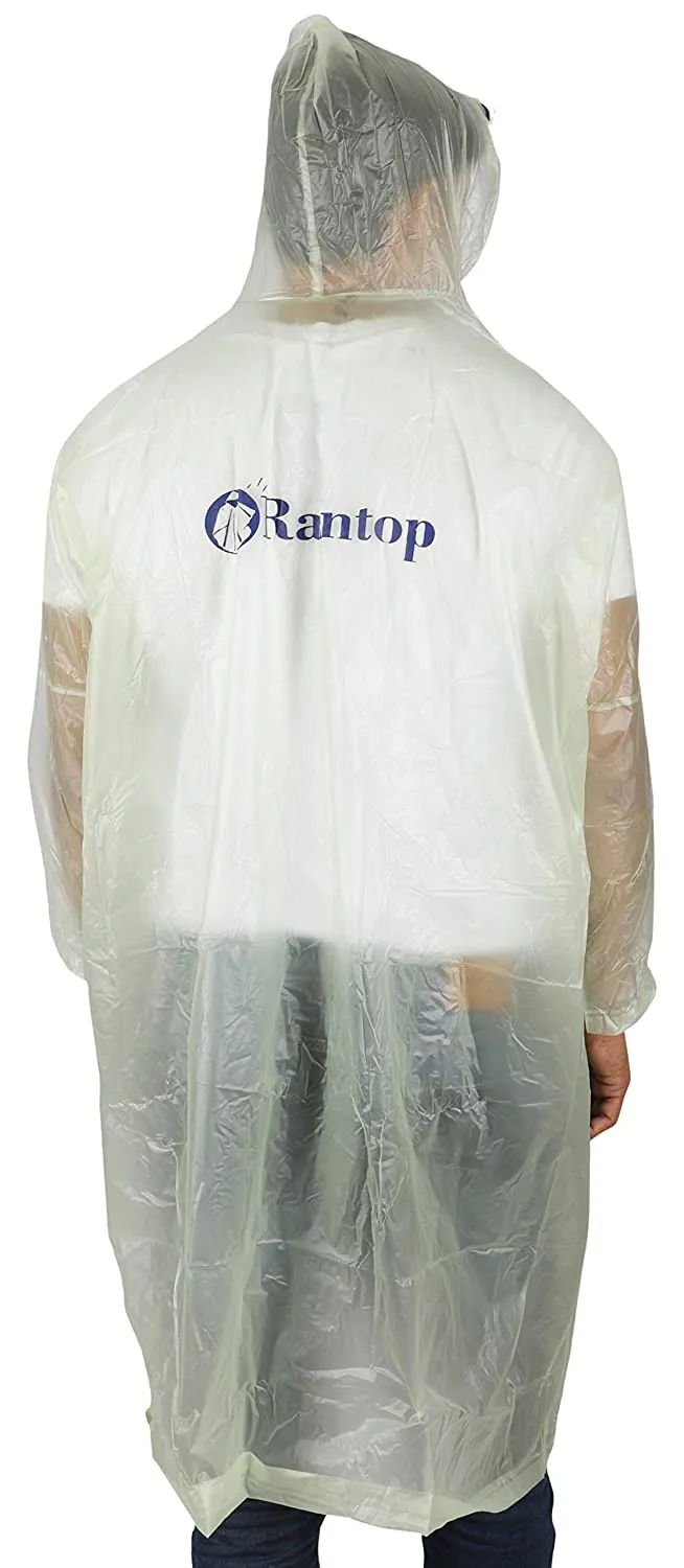 Romano nx PVC Waterproof Reusable Rain Ponchos Raincoat Rainwear Hooded Camping