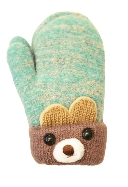 Soft Knit Mittens for Babies and Toddlers - Adorable Bear Cub Design