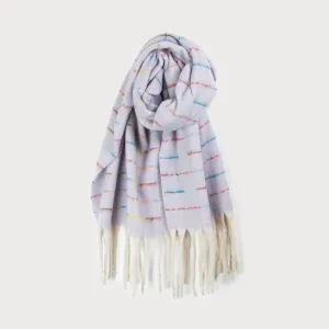 Soft Stripes Tassel Scarf - Lavender (caracol)