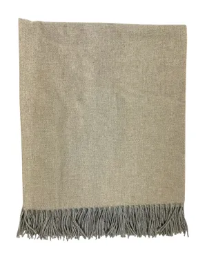 Tessitura Di Novara Cashmere Throw Blanket Beige Gray - Zegna Fabrics SALE