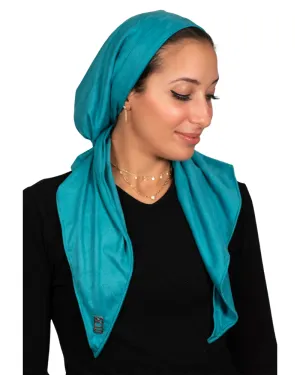 Tie Ur Knot Teal Suede Pre-Tied Bandanna with Full Non Slip Grip