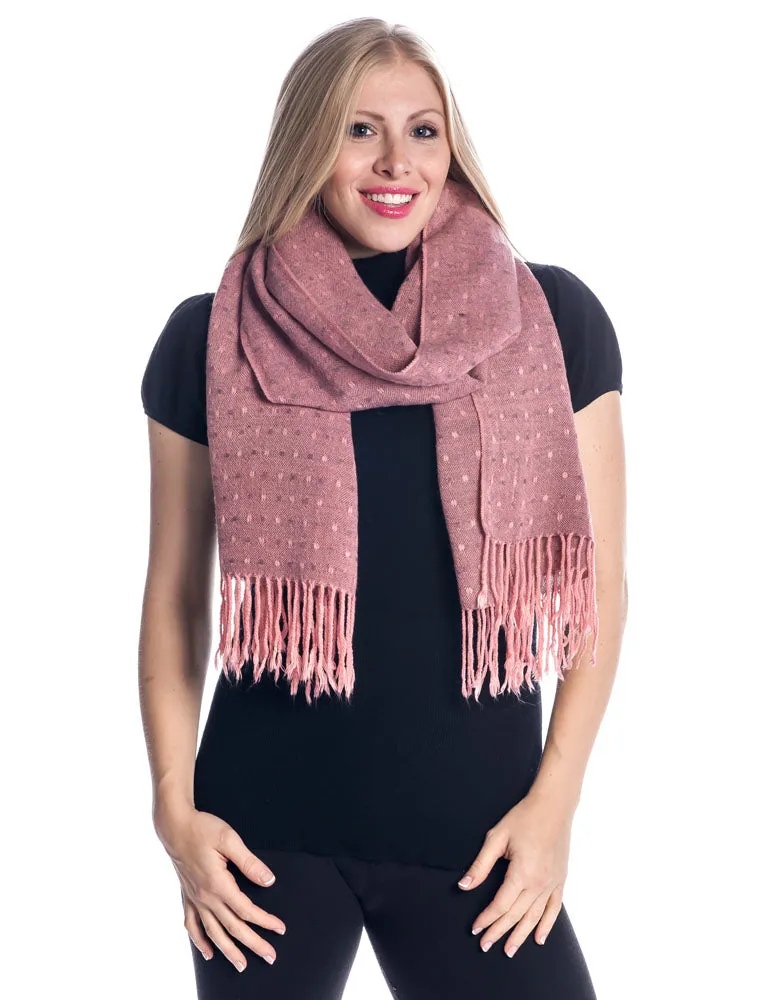 'Toasty' Warm Soft Premium Winter Scarf - Dot Pattern - Dusty Pink