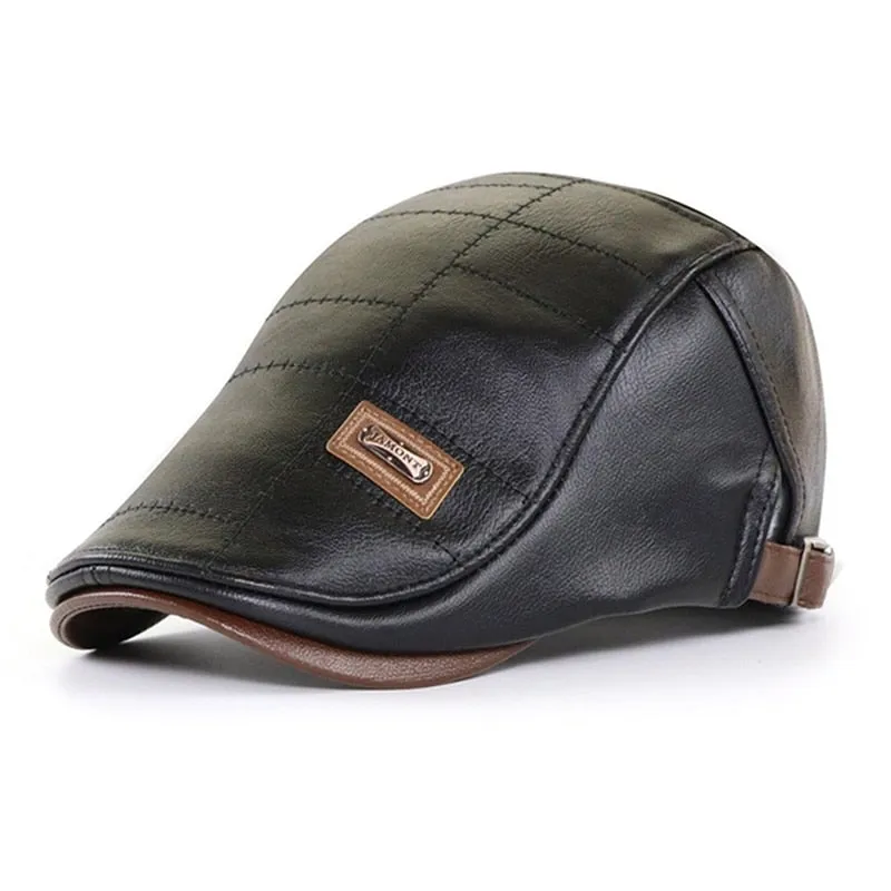 Trendy Men Leather Retro Kango Hat